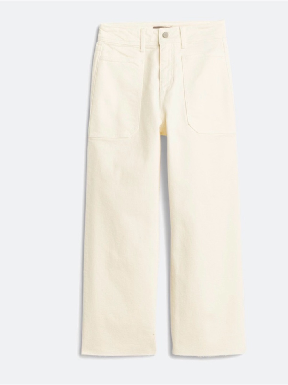 JustUSA Alicia Super High Rise Cropped Wide Leg Jean Off-White